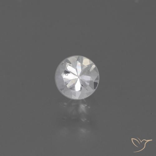 0.42ct 天然 白色 蓝宝石, 圆形的, VS