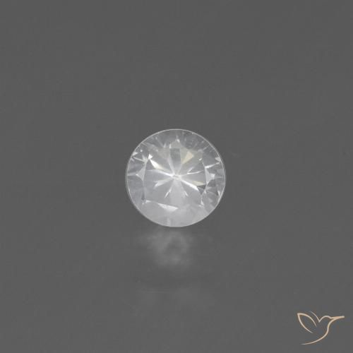 0.49ct 天然 白色 蓝宝石, 圆形的, VS