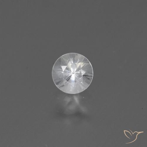 0.43ct 天然 白色 蓝宝石, 圆形的, VS