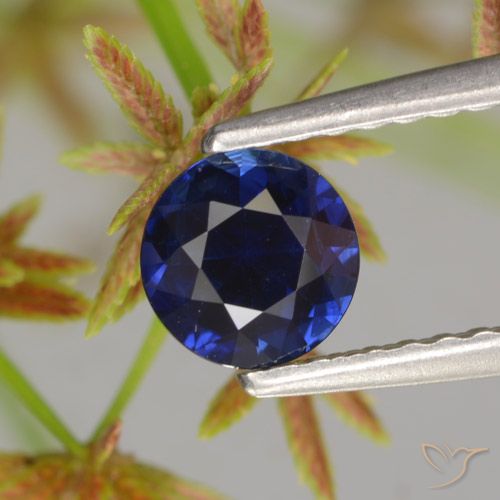 0.66ct 天然 暗蓝色 蓝宝石, 圆形的, VS