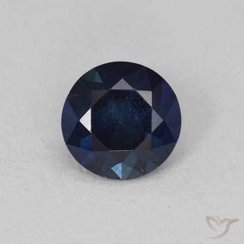 0.62ct 天然 暗蓝色 蓝宝石, 圆形的, VS