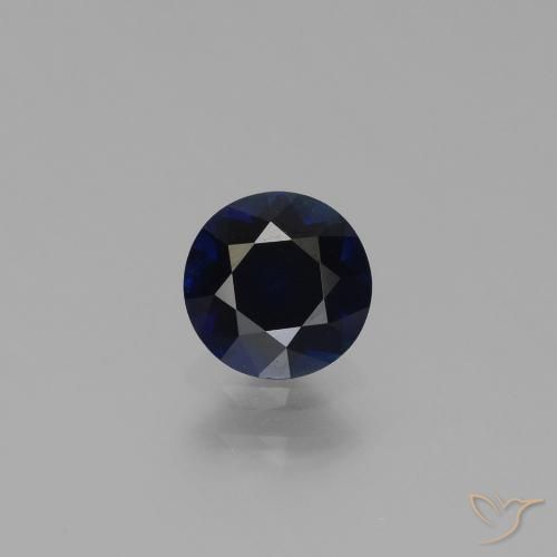 0.73ct 天然 暗蓝色 蓝宝石, 圆形的, VVS-VS