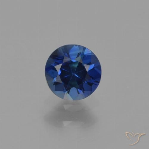 0.56ct 天然 海军蓝 蓝宝石, 圆形的, VS