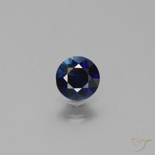 0.52ct 天然 深蓝色 蓝宝石, 圆形的, VS