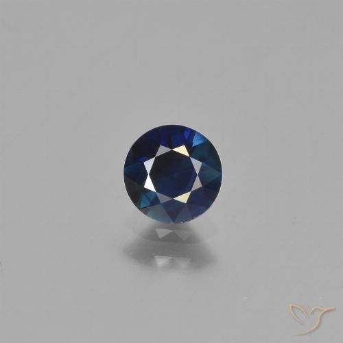 0.65ct 天然 暗蓝色 蓝宝石, 圆形的, VS