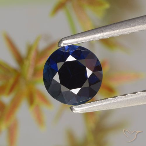 0.59ct 天然 深蓝色 蓝宝石, 圆形的, VVS