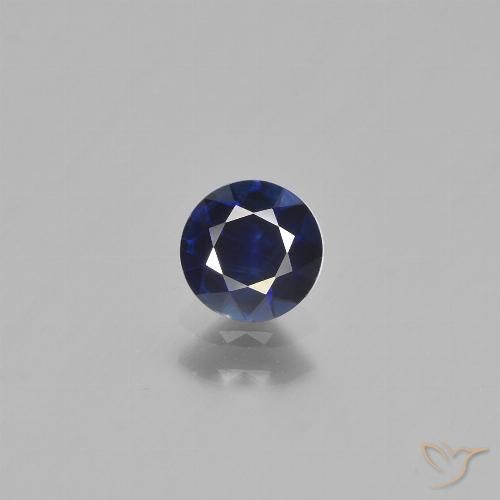 0.66ct 天然 暗蓝色 蓝宝石, 圆形的, VS