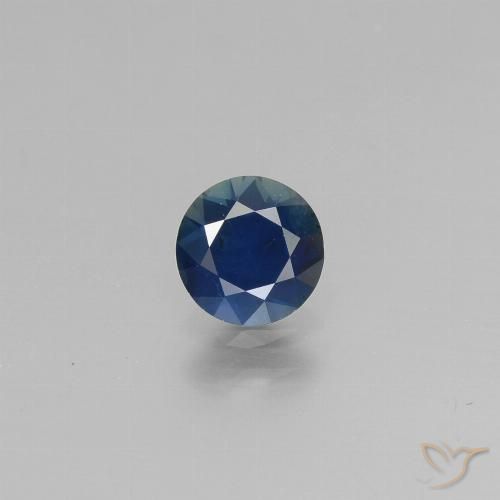 0.70ct 天然 午夜蓝 蓝宝石, 圆形的, VS