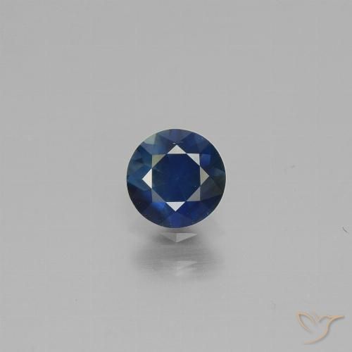 0.62ct 天然 暗蓝色 蓝宝石, 圆形的, VS