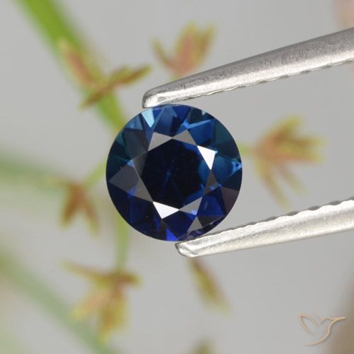 0.62ct 天然 海军蓝 蓝宝石, 圆形的, VVS-VS