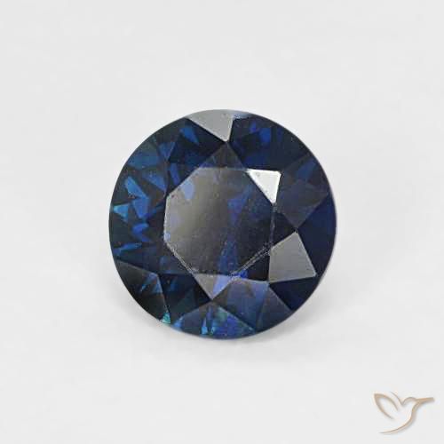 0.65ct 天然 午夜蓝 蓝宝石, 圆形的, VVS-VS