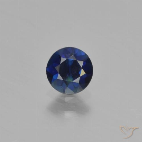 0.54ct 天然 暗蓝色 蓝宝石, 圆形的, VVS-VS