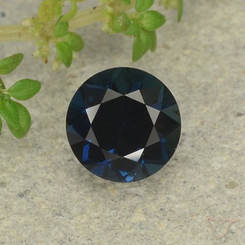 0.63ct 天然 黑蓝色 蓝宝石, 圆形的, VVS-VS