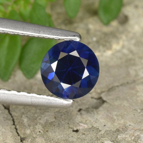 0.58ct 天然 暮光蓝 蓝宝石, 圆形的, VVS-VS