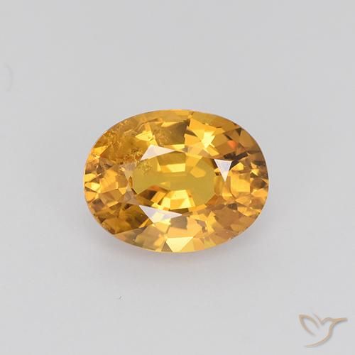 1.53ct 天然 深橙色-金色 蓝宝石, 椭圆形, VS