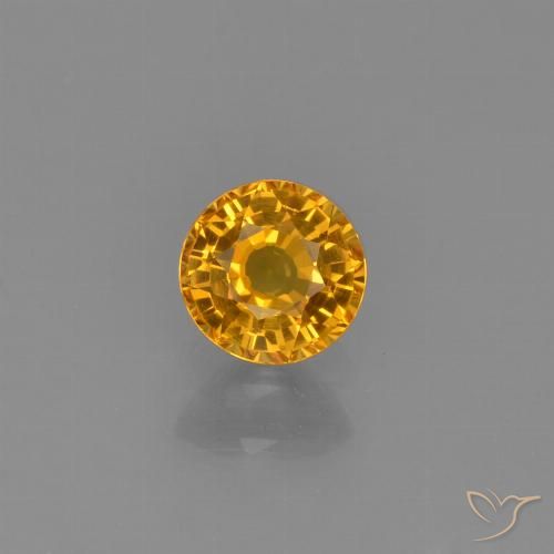 0.59ct 天然 深橙色-金色 蓝宝石, 圆形的, VVS