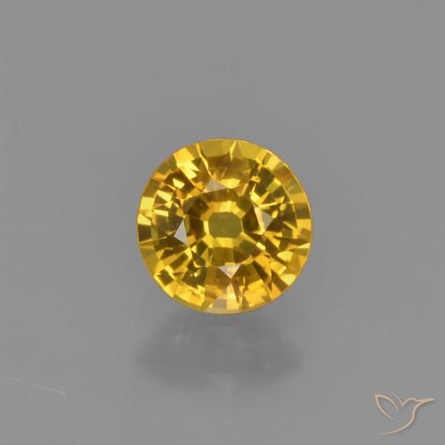 0.67ct 天然 金色 蓝宝石, 圆形的, VVS-VS
