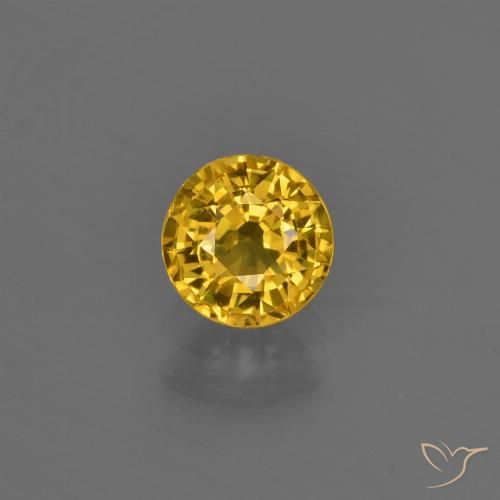 0.67ct 天然 金色 蓝宝石, 圆形的, VVS