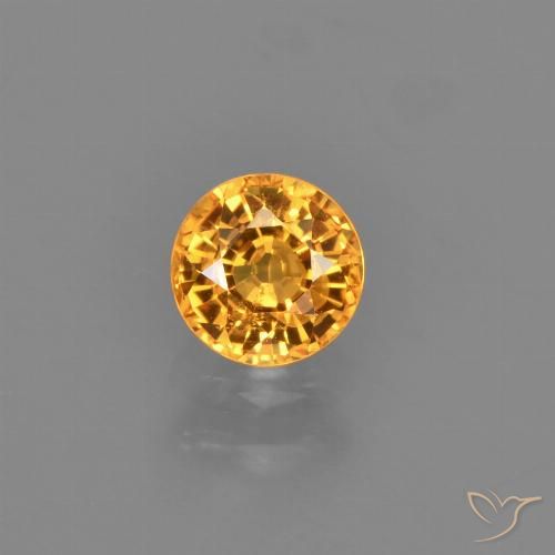 0.75ct 天然 黄金色 蓝宝石, 圆形的, VVS