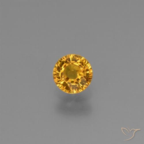 0.61ct 天然 橙金 蓝宝石, 圆形的, VVS-VS