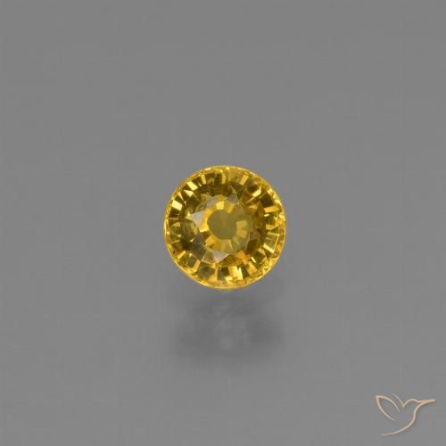 0.66ct 天然 金色 蓝宝石, 圆形的, VVS-VS