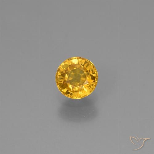 0.64ct 天然 金色 蓝宝石, 圆形的, VVS-VS