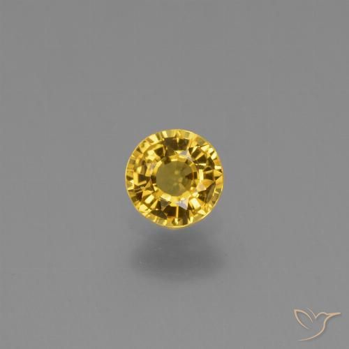 0.65ct 天然 金色 蓝宝石, 圆形的, VVS-VS