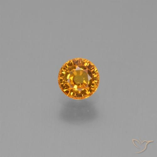 0.60ct 天然 杏橙 蓝宝石, 圆形的, VVS-VS