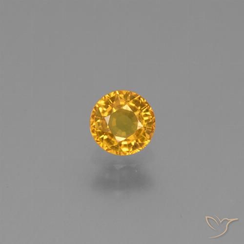 0.62ct 天然 深金色 蓝宝石, 圆形的, VVS