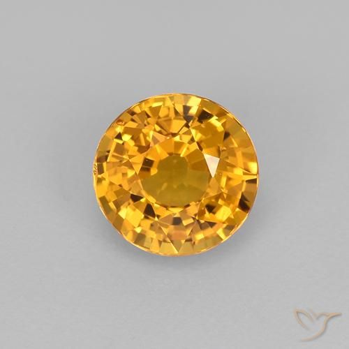 0.83ct 天然 深金橙色 蓝宝石, 圆形的, VVS-VS