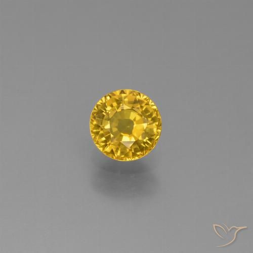 0.68ct 天然 金色 蓝宝石, 圆形的, VVS-VS