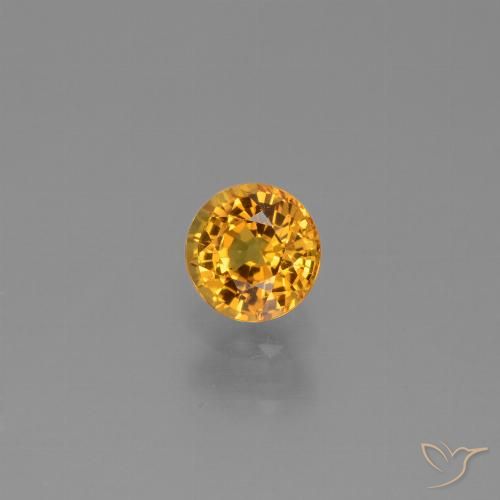0.72ct 天然 深橙色-金色 蓝宝石, 圆形的, VVS-VS