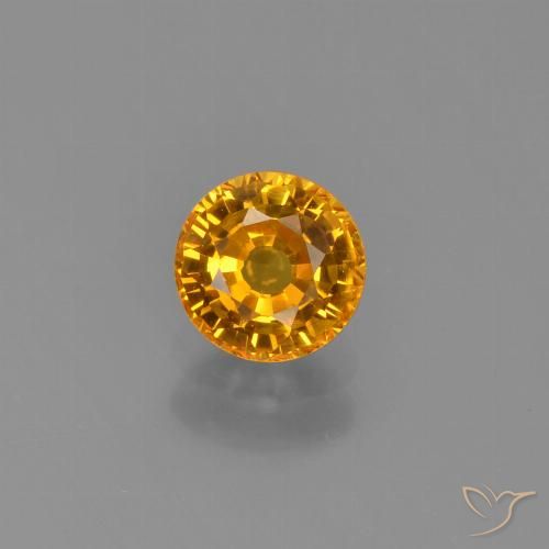 0.70ct 天然 黄金色 蓝宝石, 圆形的, VVS-VS