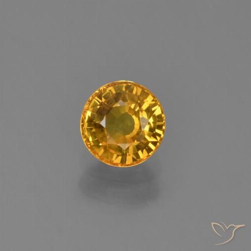 0.70ct 天然 深金橙色 蓝宝石, 圆形的, VVS-VS
