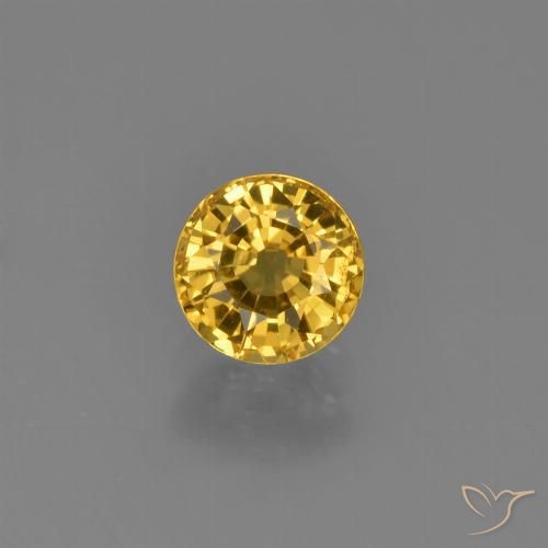 0.79ct 天然 金色 蓝宝石, 圆形的, VVS-VS