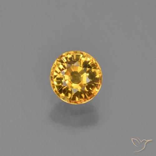 0.62ct 天然 深金橙色 蓝宝石, 圆形的, VVS-VS