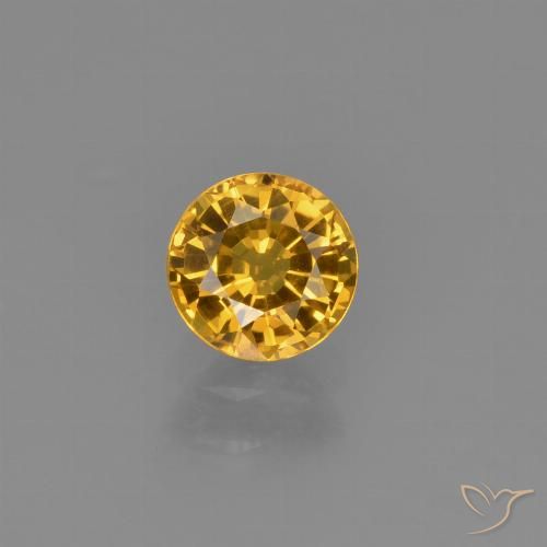 0.67ct 天然 深金色 蓝宝石, 圆形的, VVS-VS