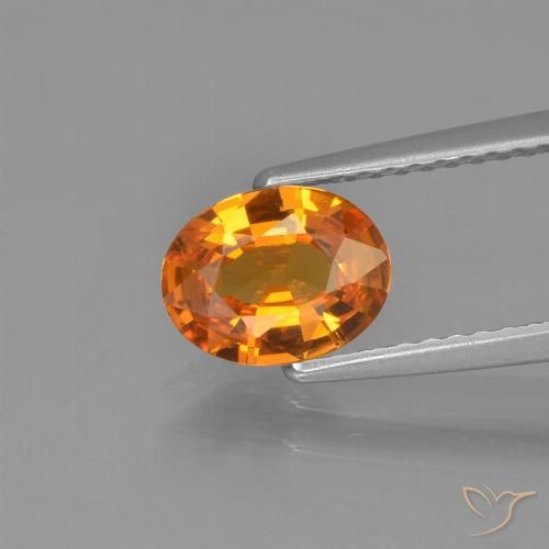 1.05ct 天然 深橙色 蓝宝石, 椭圆形, VVS-VS