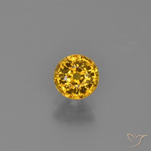 0.65ct 天然 金色 蓝宝石, 圆形的, VVS-VS