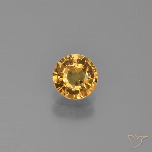 0.58ct 天然 中橙 蓝宝石, 圆形的, VVS-VS