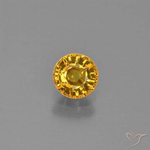 0.62ct 天然 金橙色 蓝宝石, 圆形的, VVS-VS