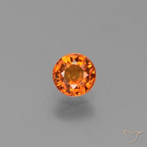 0.66ct 天然 亮橙色 蓝宝石, 圆形的, VVS-VS