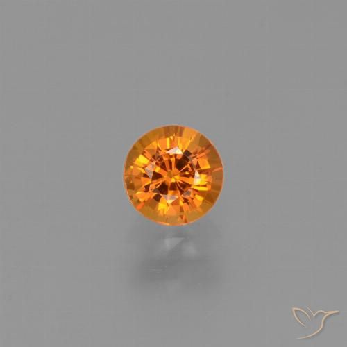 0.64ct 天然 杏橙 蓝宝石, 圆形的, VVS-VS