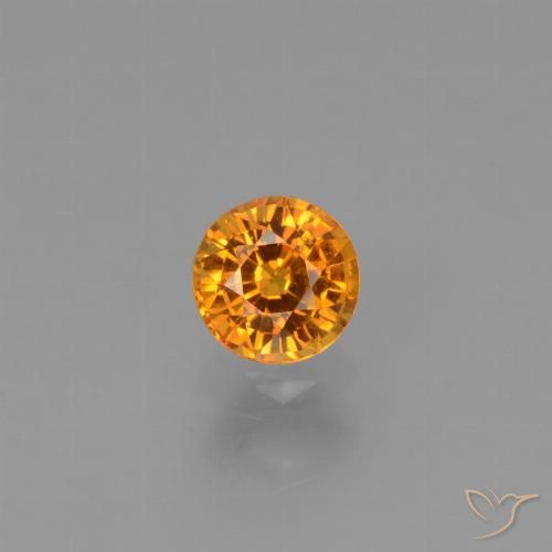 0.76ct 天然 杏橙 蓝宝石, 圆形的, VVS-VS