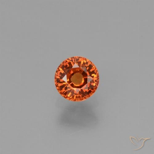 0.66ct 天然 中橙 蓝宝石, 圆形的, VVS-VS