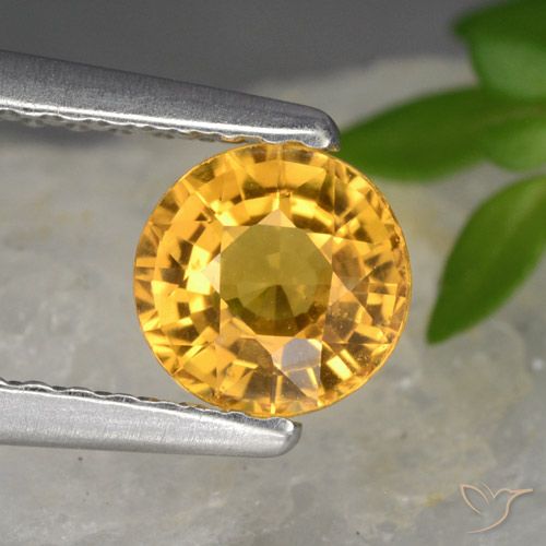 0.83ct 天然 深金色 蓝宝石, 圆形的, VVS