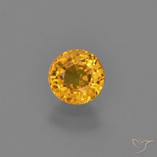 0.76ct 天然 深金橙色 蓝宝石, 圆形的, VVS