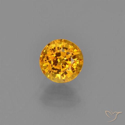 0.72ct 天然 深金橙色 蓝宝石, 圆形的, VVS