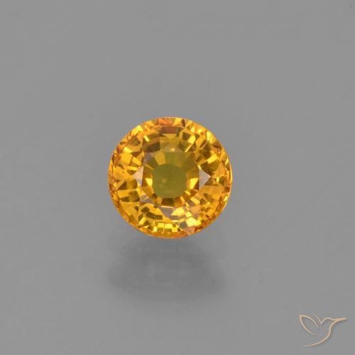 0.66ct 天然 深金橙色 蓝宝石, 圆形的, VVS-VS