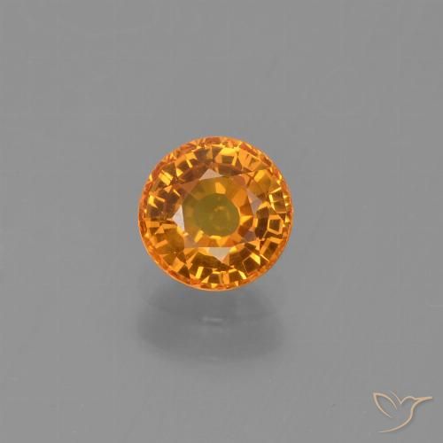 0.71ct 天然 中橙 蓝宝石, 圆形的, VS